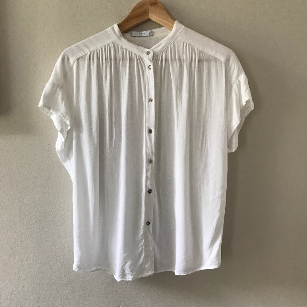 MNG Suit Sheer White Top